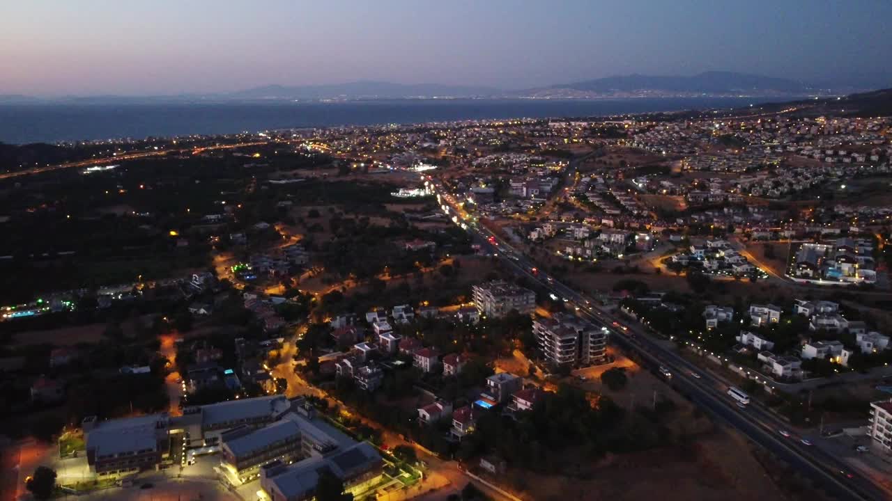 古赛尔巴切·伊兹密尔夜景视频素材