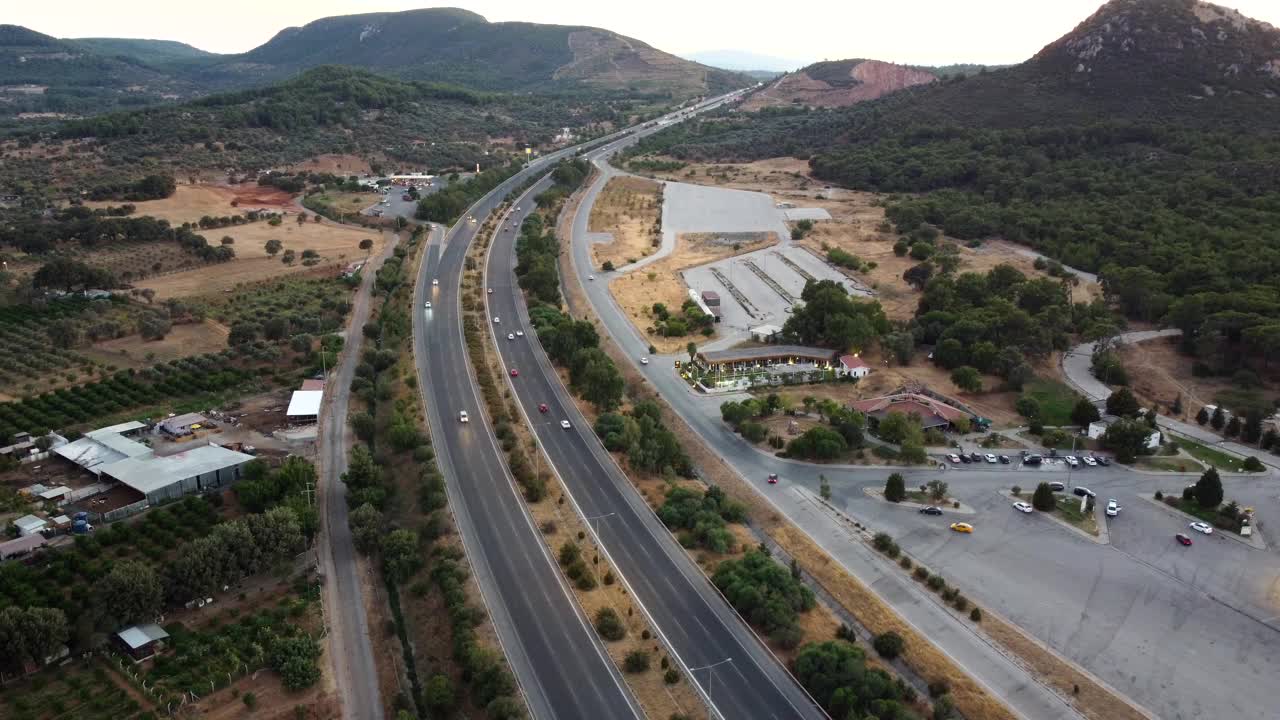 时间流逝高速公路鸟瞰图视频素材