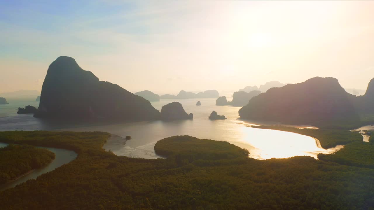 鸟瞰图攀牙湾，沙美南社的观点视频素材