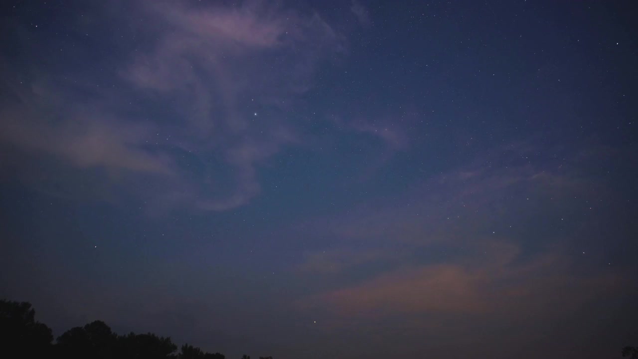 黄昏显示了恒星的升起，木星和土星，时间流逝视频素材