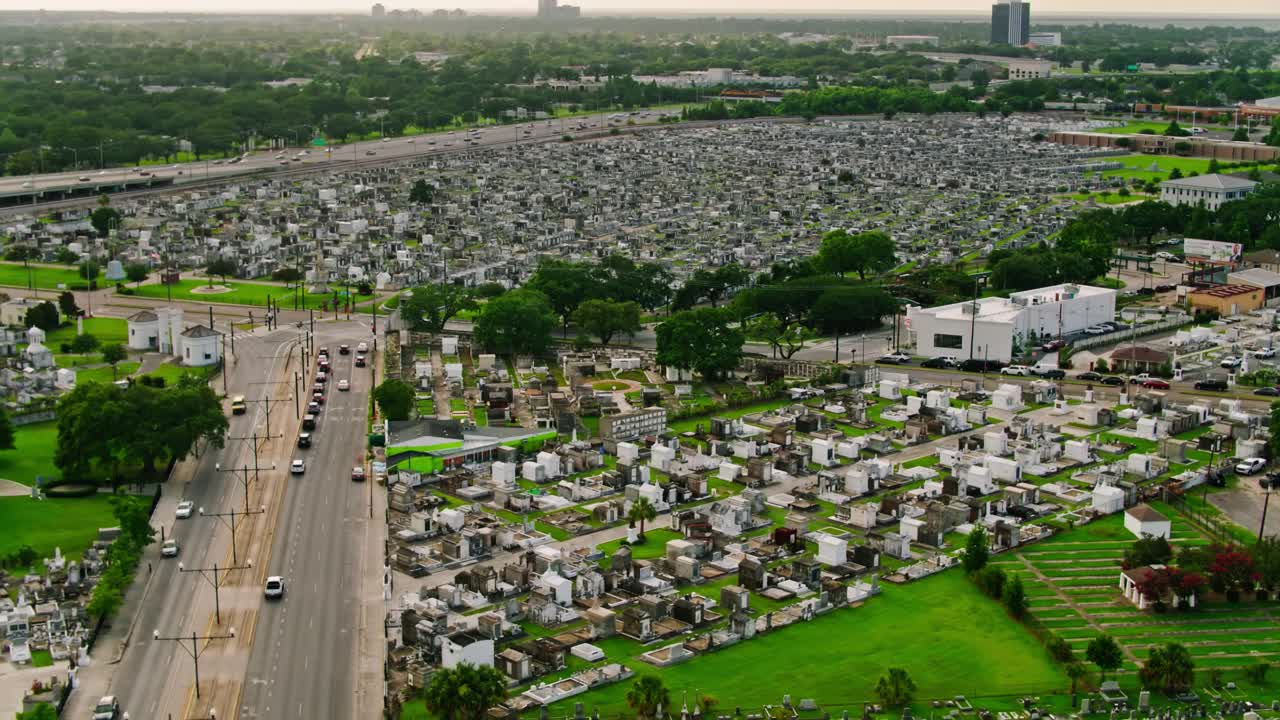新奥尔良的死亡之城-无人机射击视频素材
