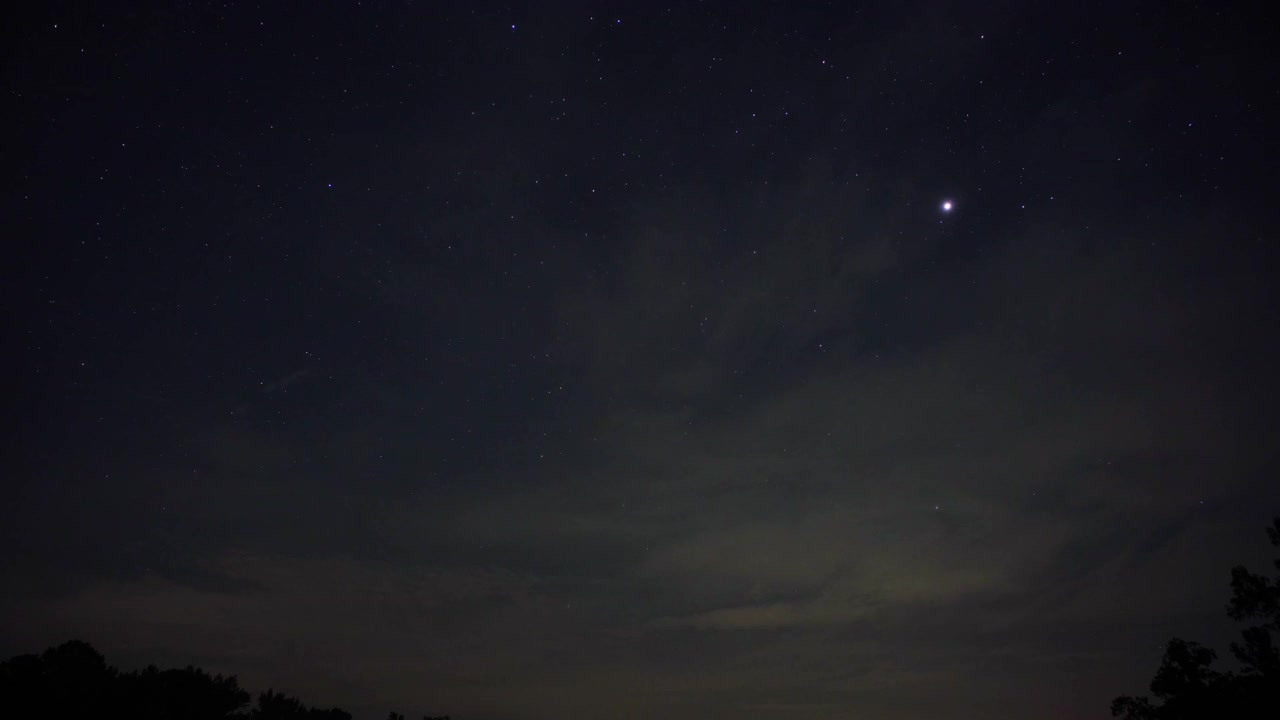 八月的天空，木星和星星升起视频素材