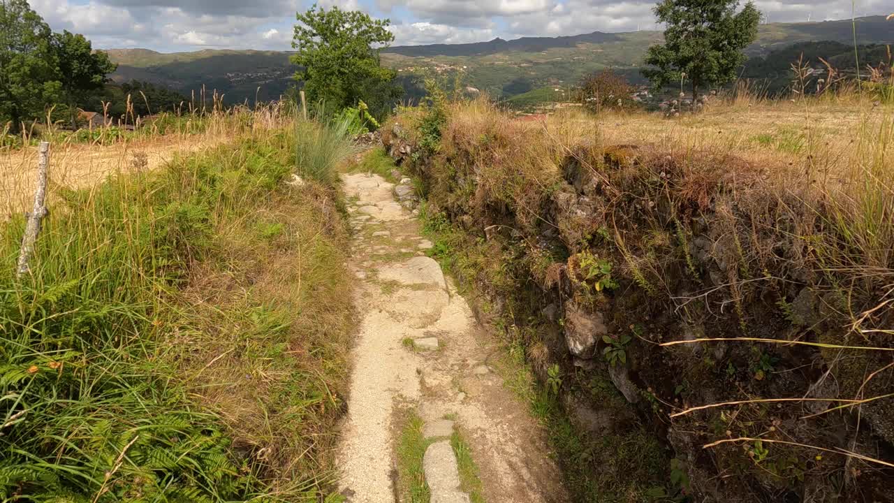 古道、中世纪路、石路视频素材