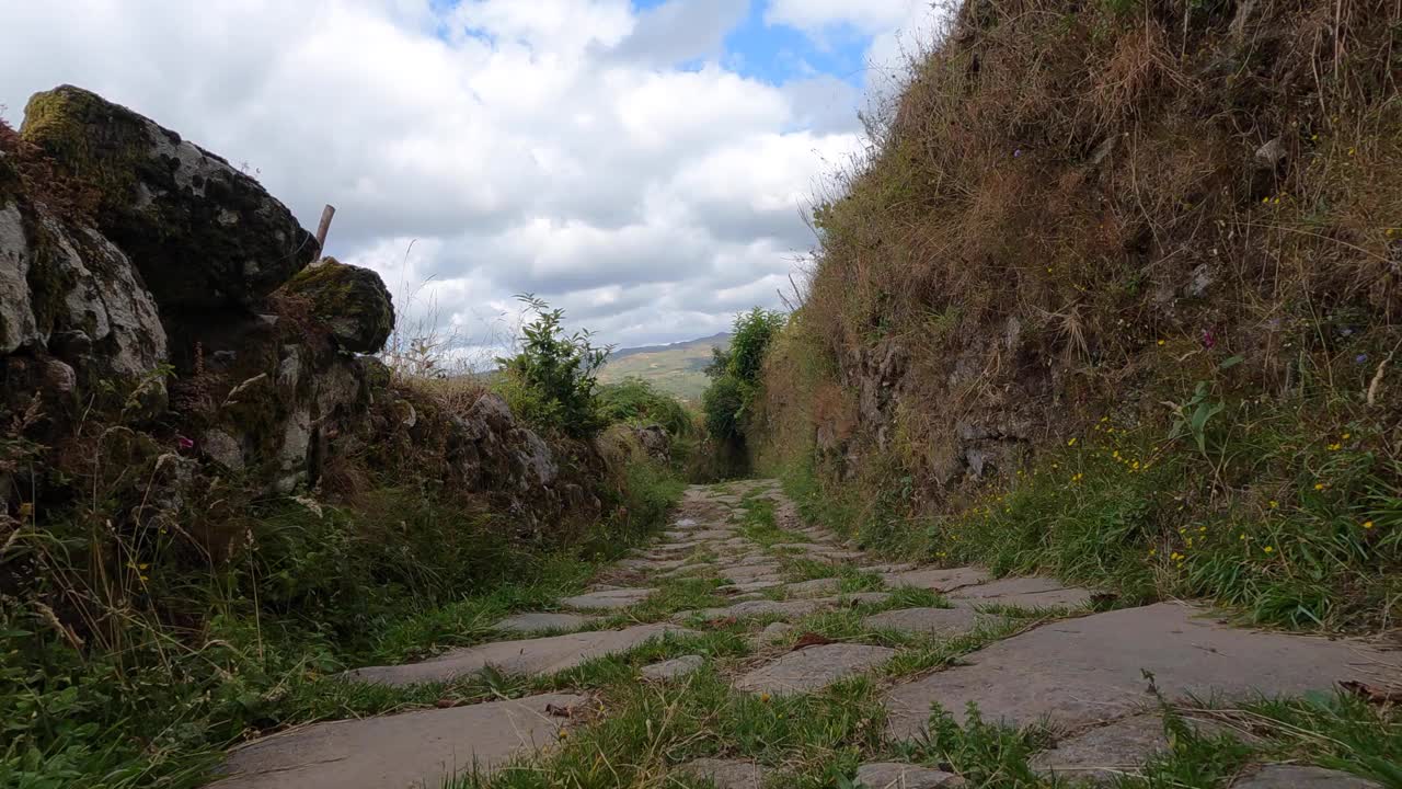 古道、中世纪路、石路视频素材