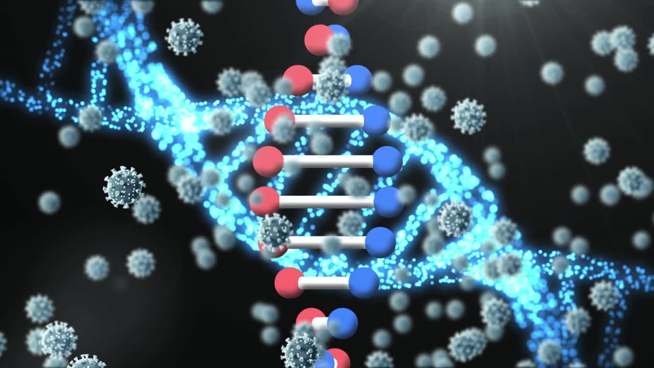 医学图标上的冠状病毒细胞动画视频素材