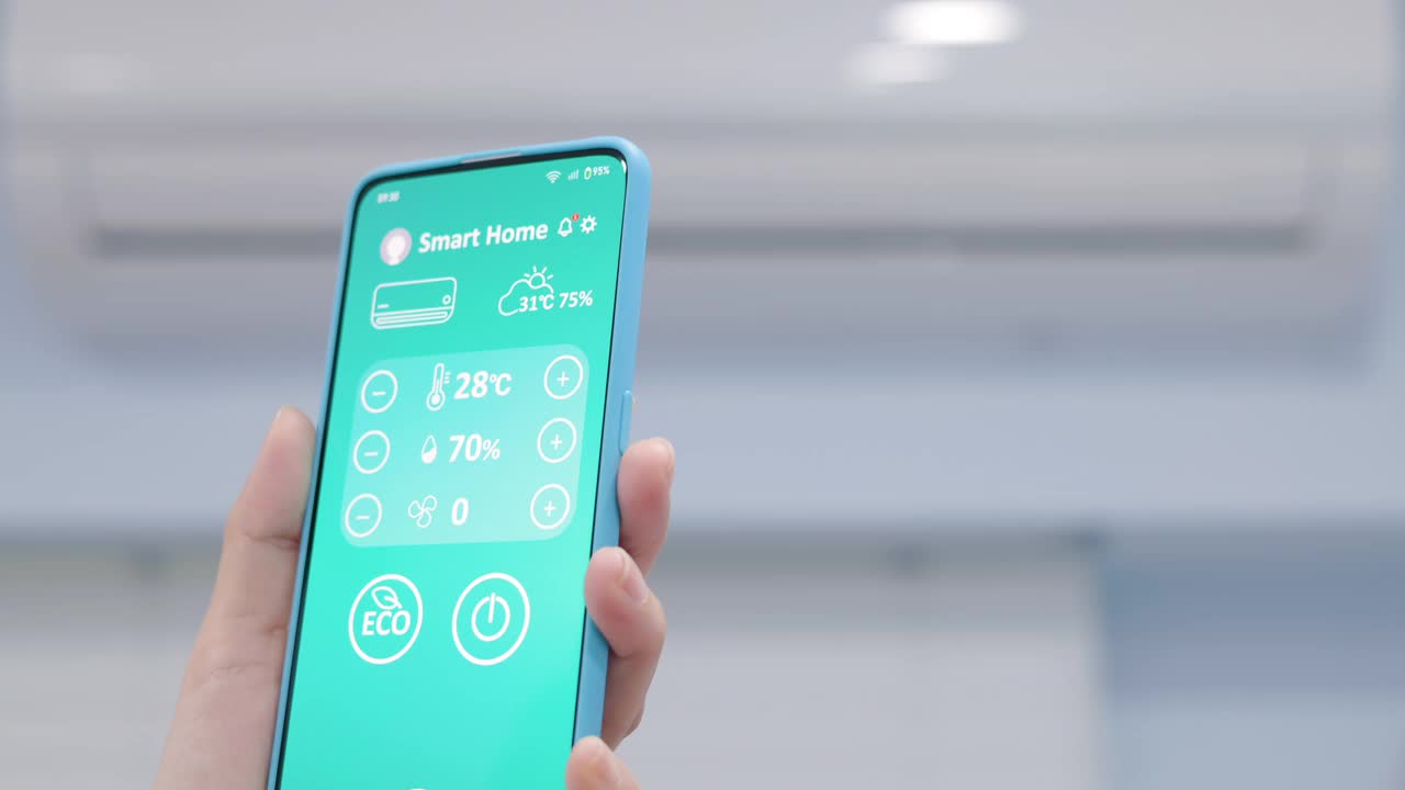空调智能家居概念视频素材
