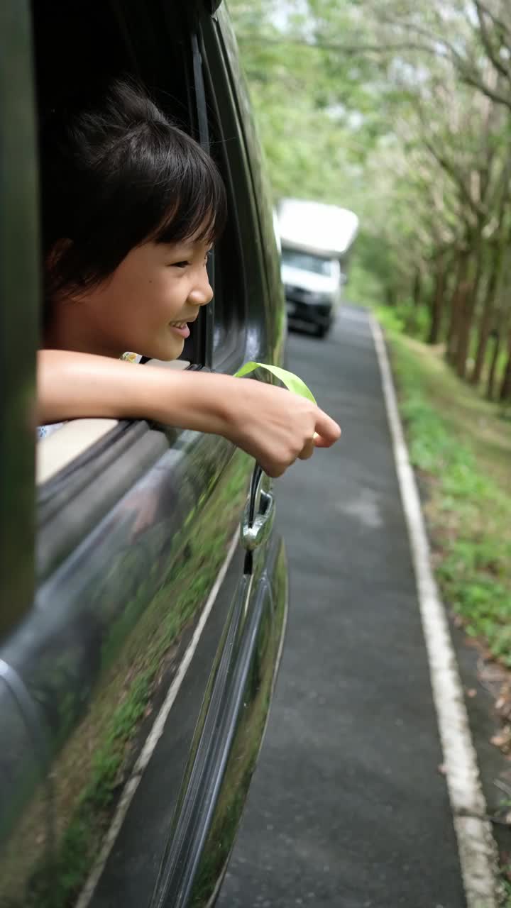 一个可爱的小女孩和她可爱的法国斗牛犬一起在乡间度假。视频素材