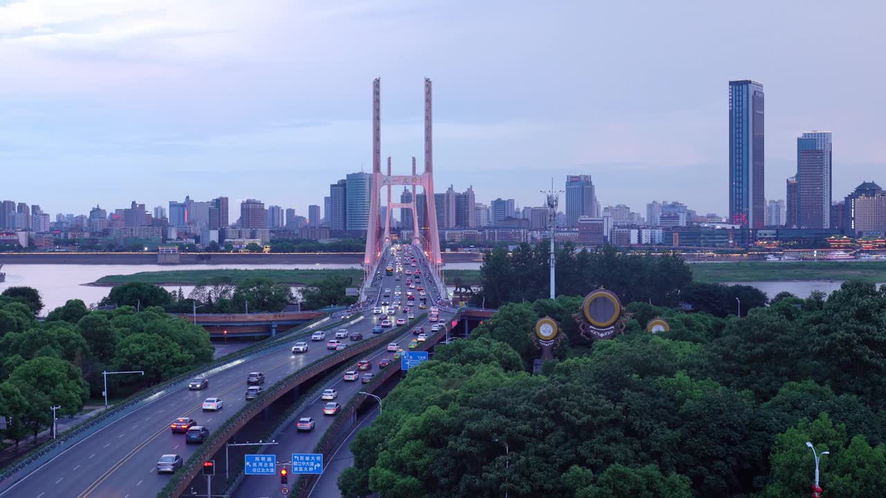 夜景大桥高速公路车辆繁忙视频素材