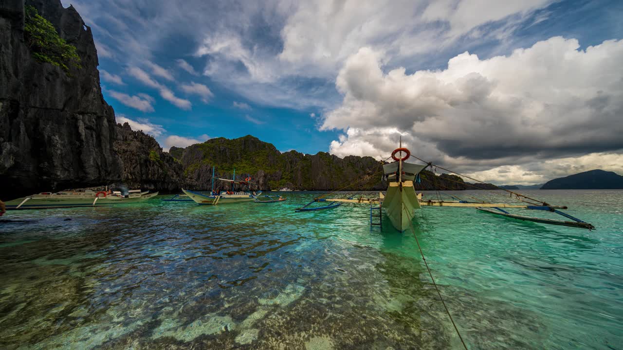 El Nido时间流逝海滩景观视频素材