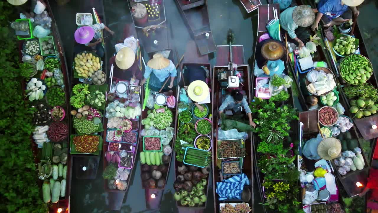 水上市场鸟瞰图视频素材