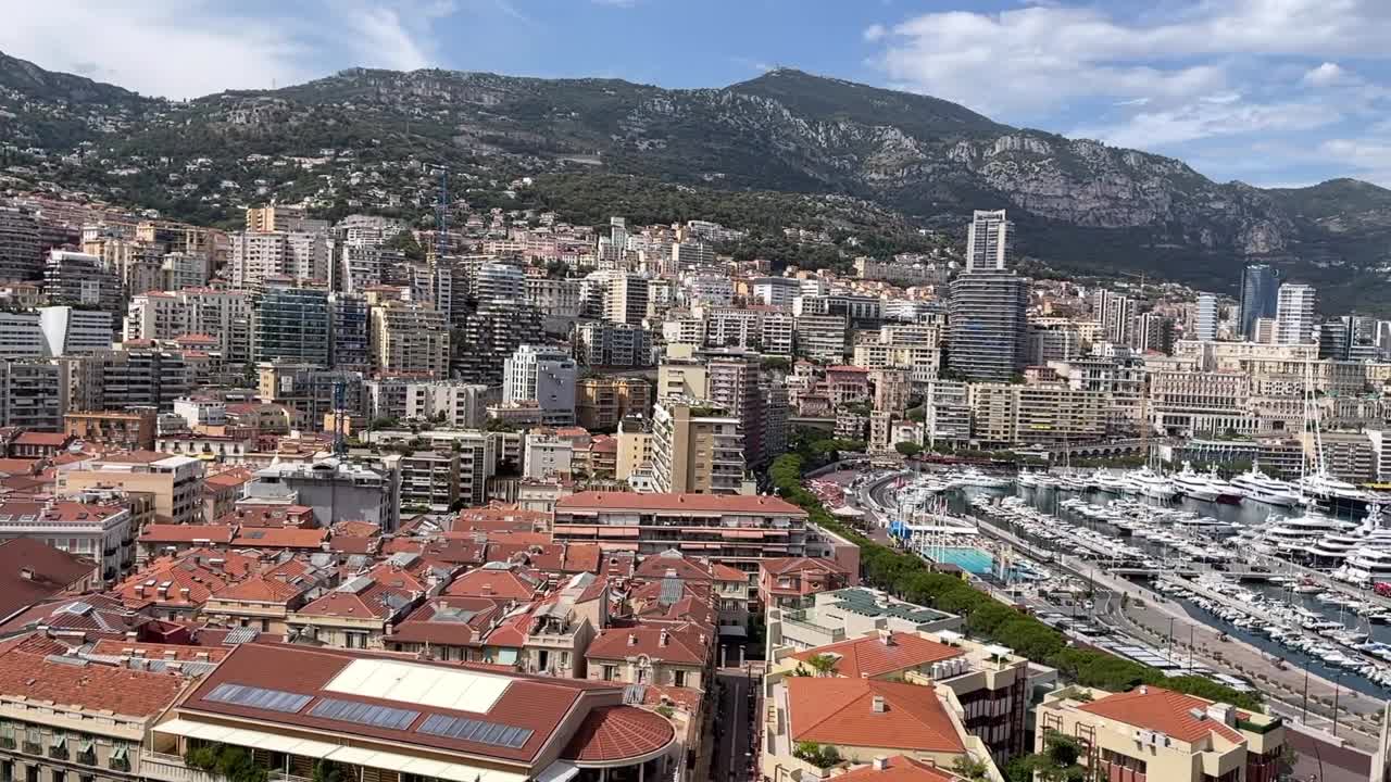 摩纳哥蒙特卡洛港的景色视频素材