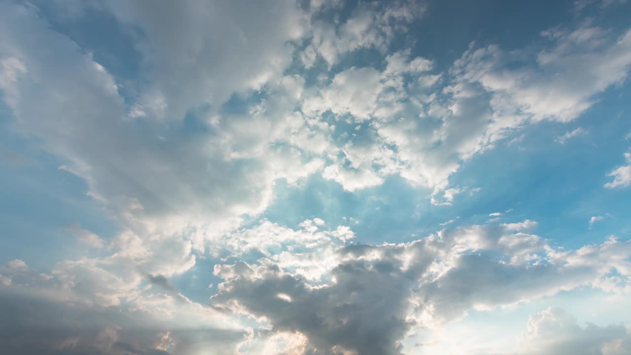 日落时光流逝，自然背景太阳，天空和云彩视频素材