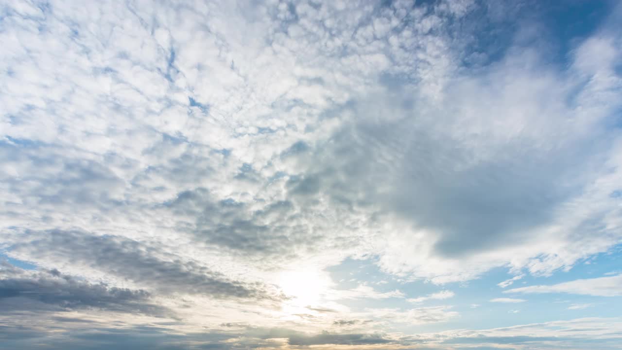 日落时光流逝，自然背景太阳，天空和云彩视频素材