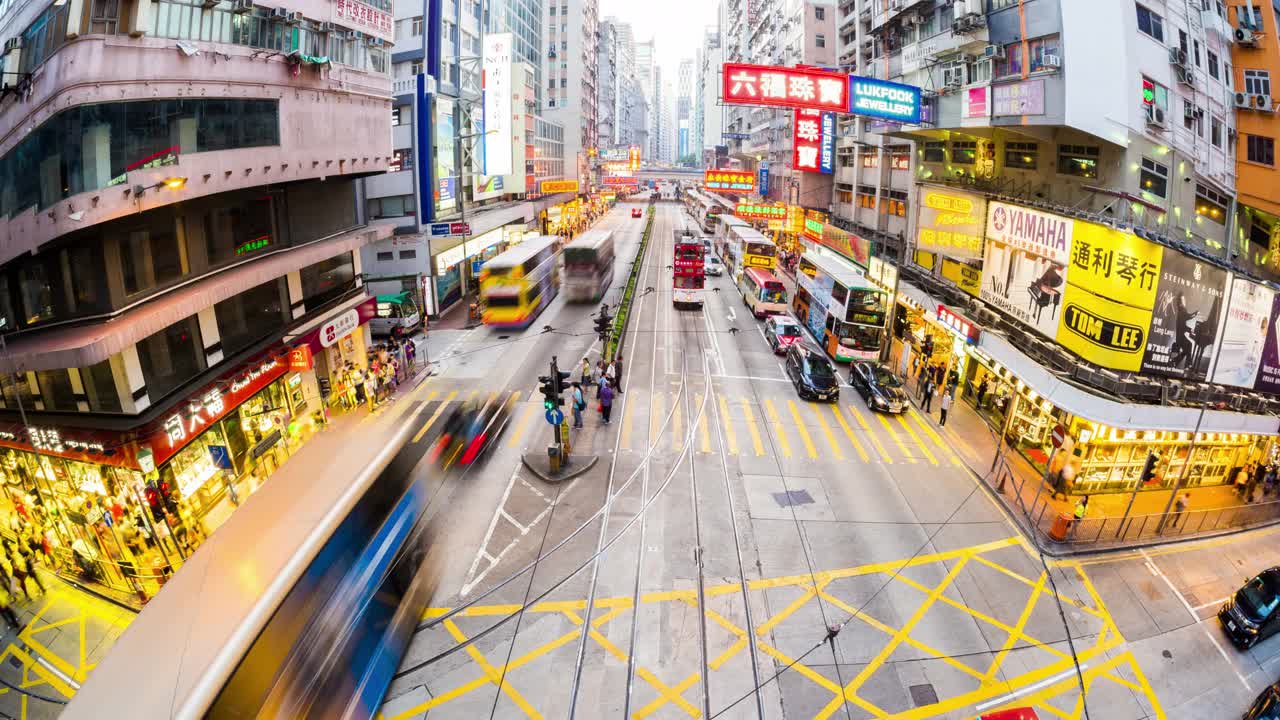 时间流逝中的香港铜锣湾视频素材