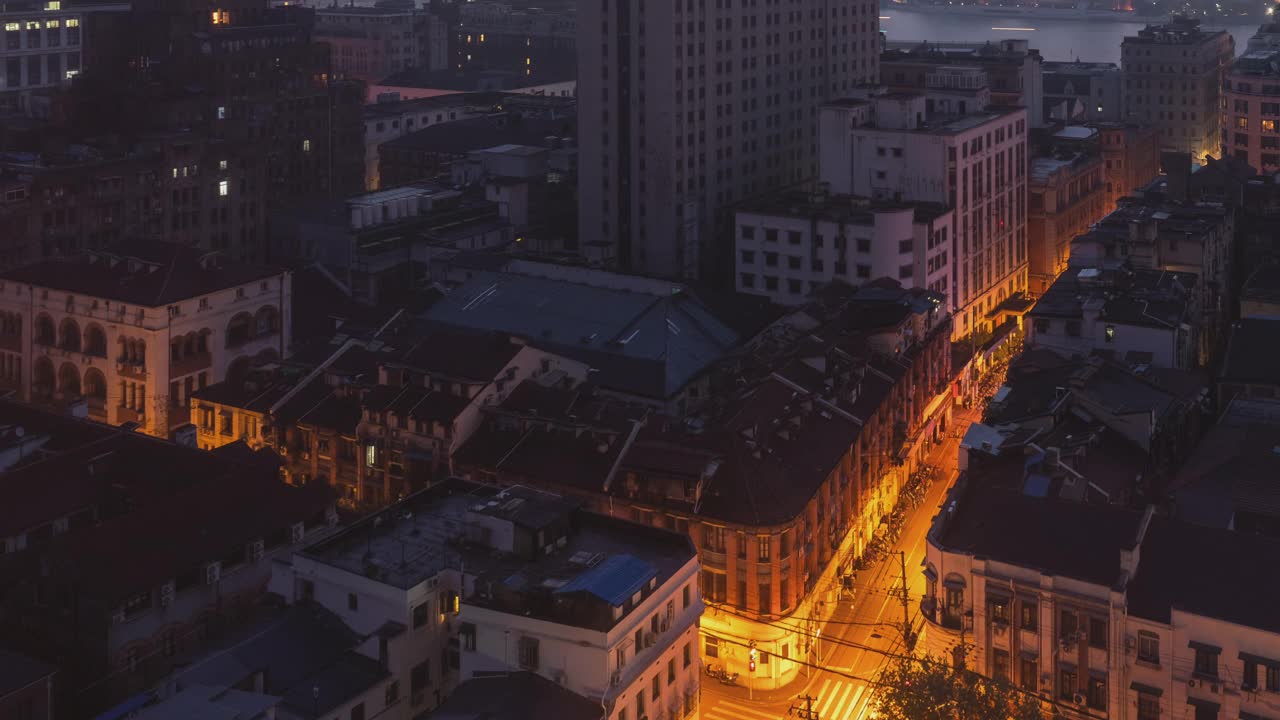 日日夜夜的城市风光，时光流逝视频素材