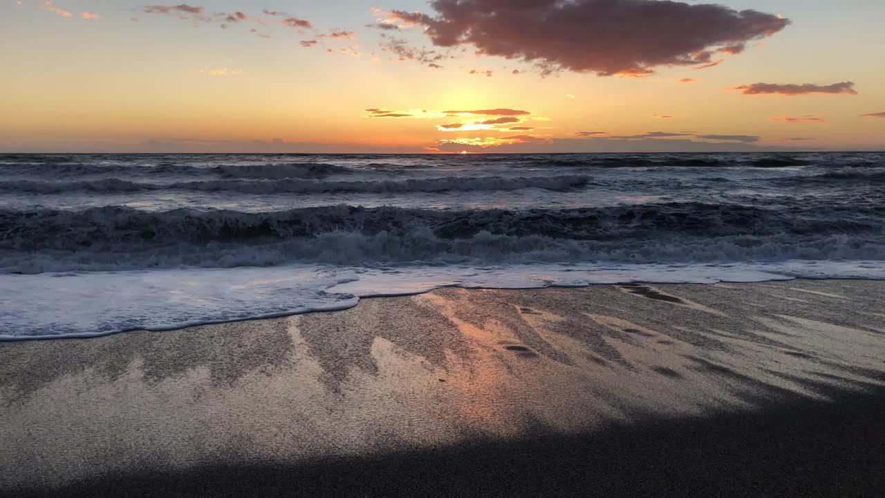 浪漫日落海滩视频素材