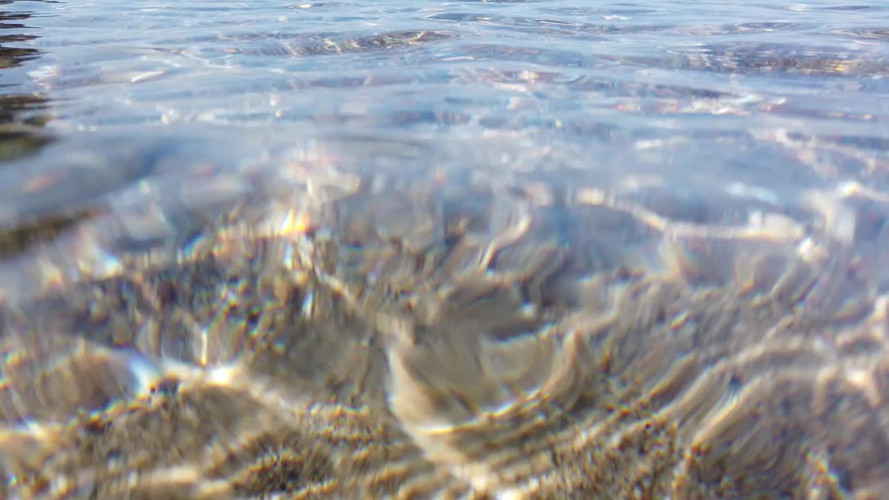 夏天清澈的大海和岸边的波浪视频素材