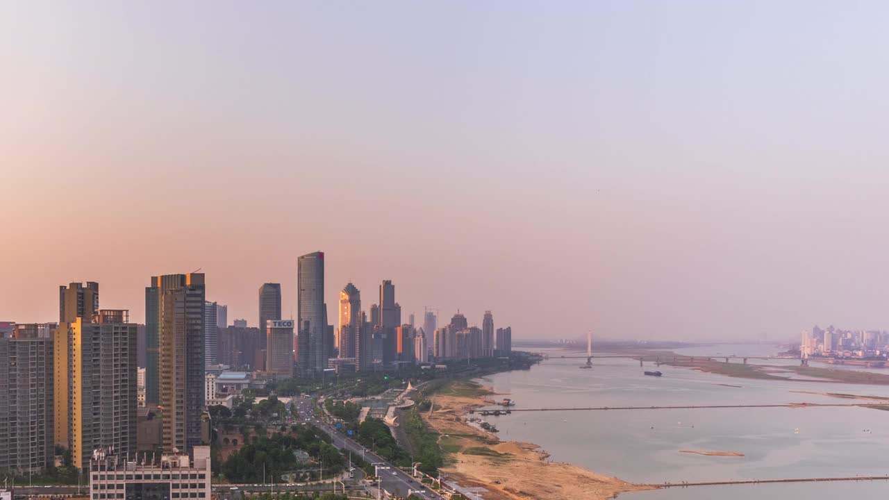 日日夜夜的城市风光，时光流逝视频素材