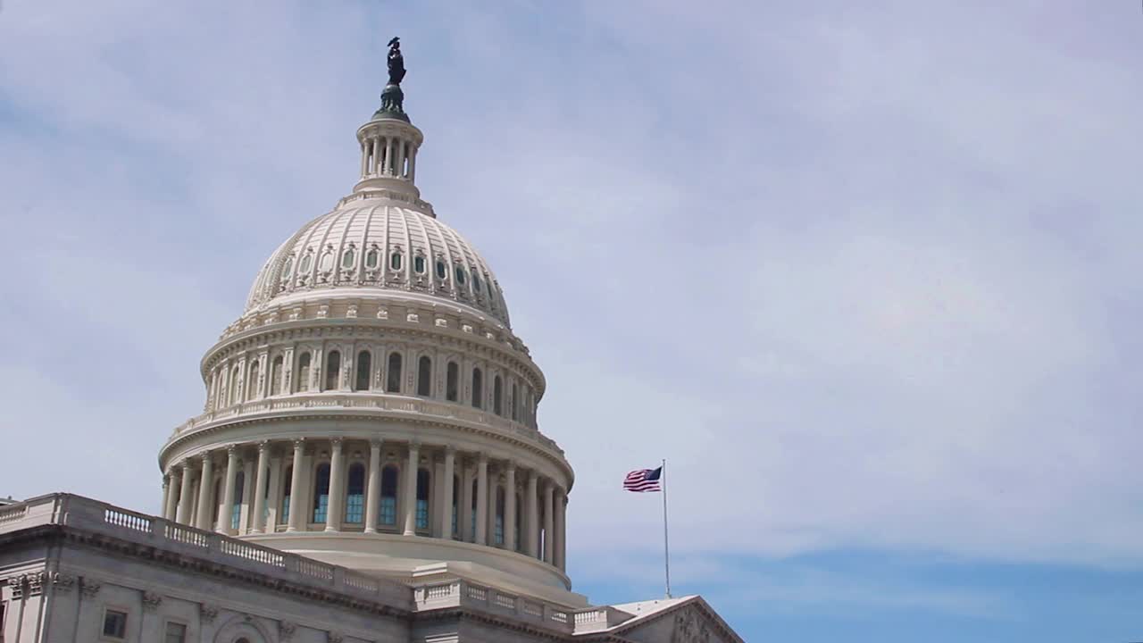 位于华盛顿特区的美国国会大厦视频下载