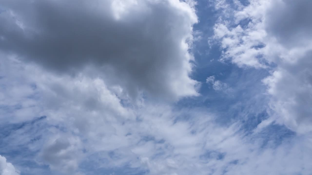 时间流逝的b卷镜头戏剧性暴风雨乌云下雨前。飓风黑云天雨季的局部天气，skycap云景自然背景。鸟瞰图4k云日落天空。视频素材