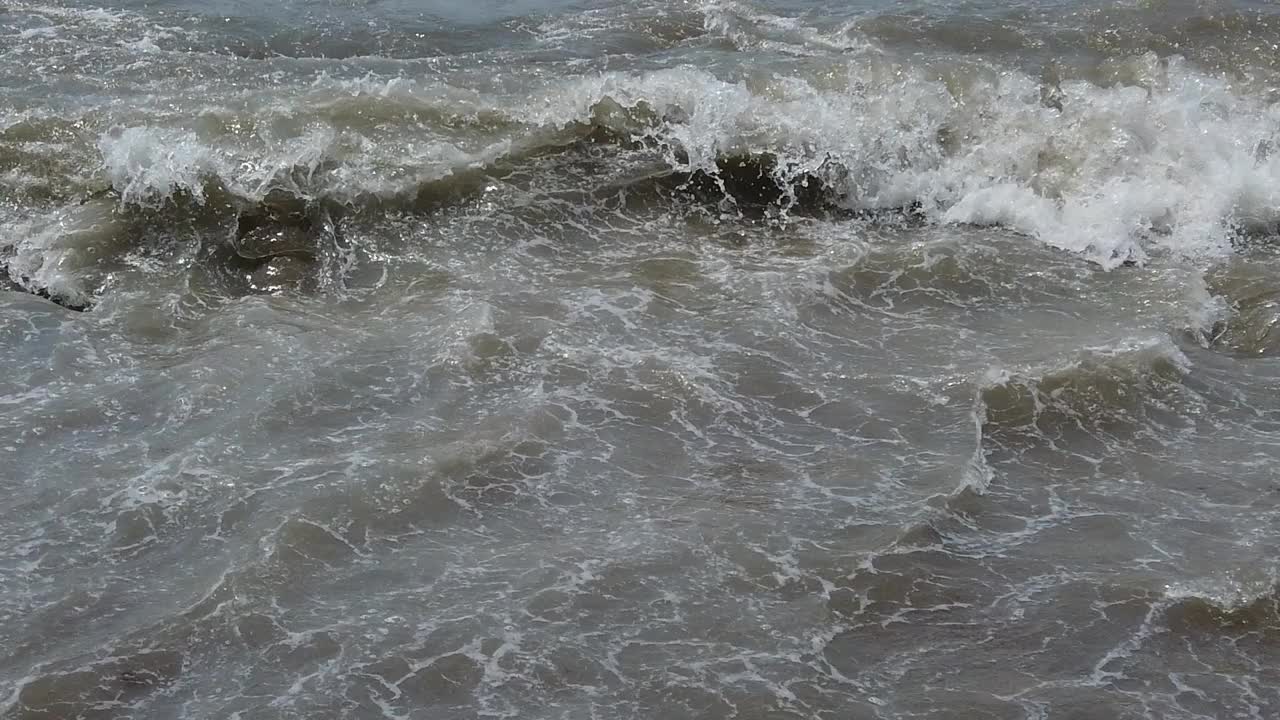 夏天清澈的大海和岸边的波浪视频素材