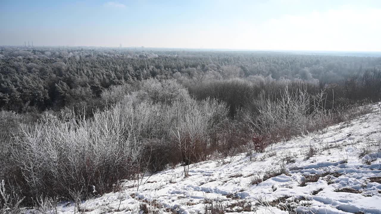 雪天柏林的全景。视频素材