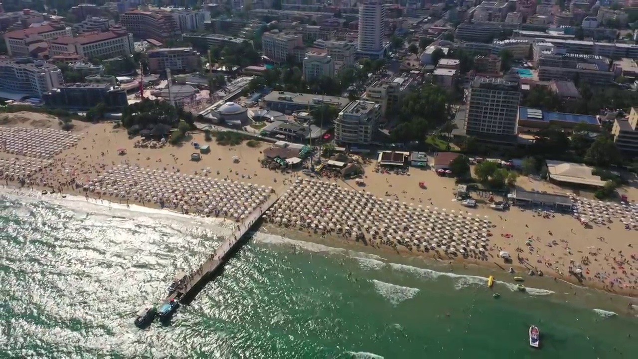 保加利亚黑海海岸的阳光沙滩视频素材