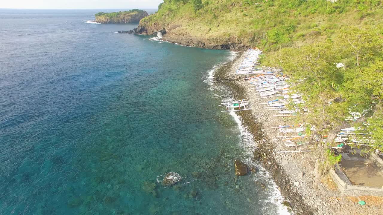 海滩风景/巴厘岛，印度尼西亚视频素材