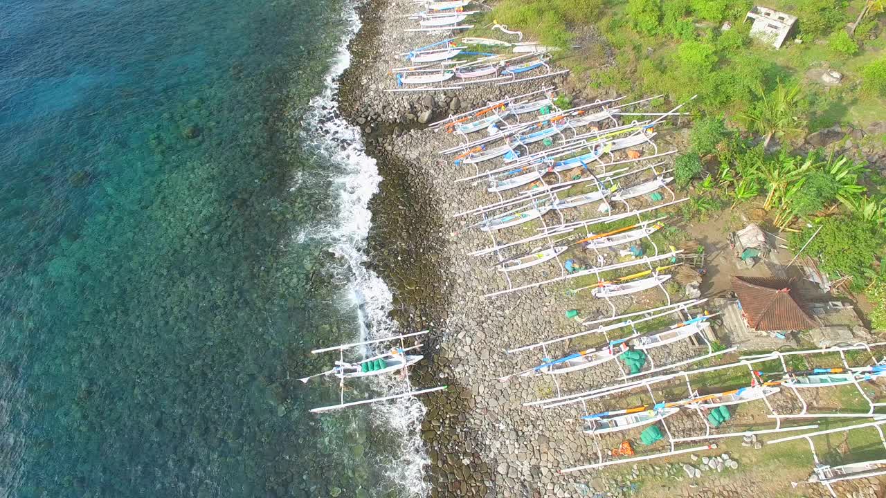 海滩风景/巴厘岛，印度尼西亚视频素材