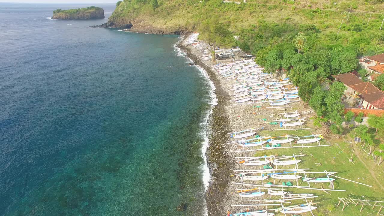 海滩风景/巴厘岛，印度尼西亚视频素材