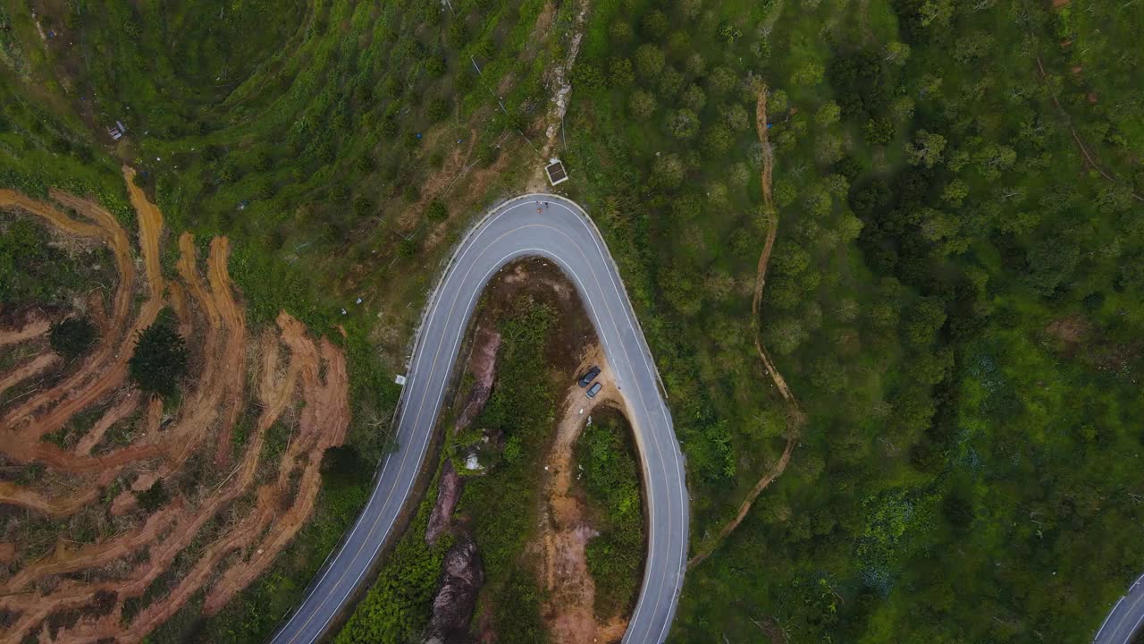 山路鸟瞰图视频素材