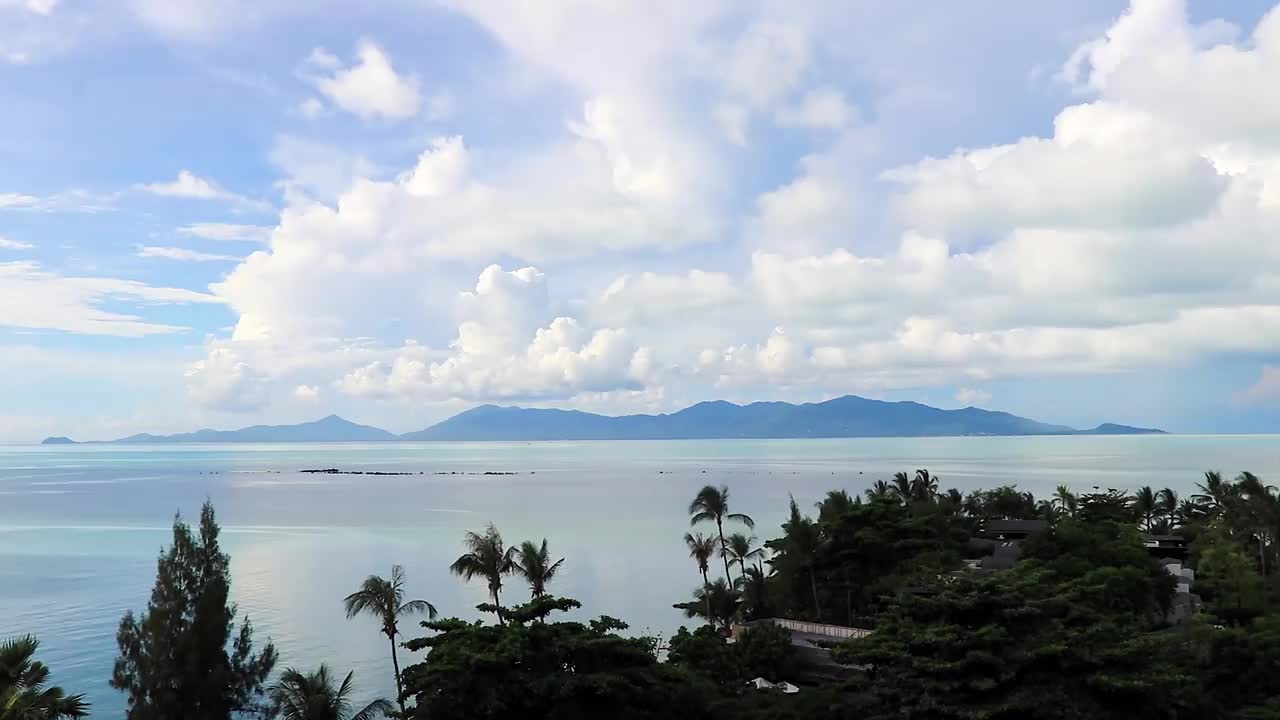 泰国令人惊叹的苏梅岛海滩和风景全景。视频素材