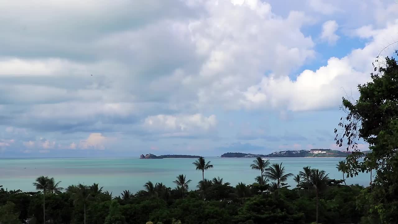 泰国令人惊叹的苏梅岛海滩和风景全景。视频素材