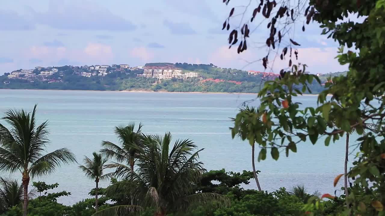 泰国令人惊叹的苏梅岛海滩和风景全景。视频素材