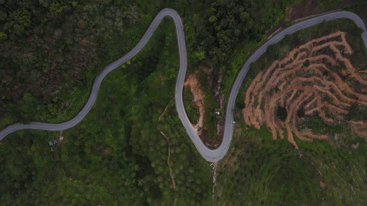 山路鸟瞰图视频素材