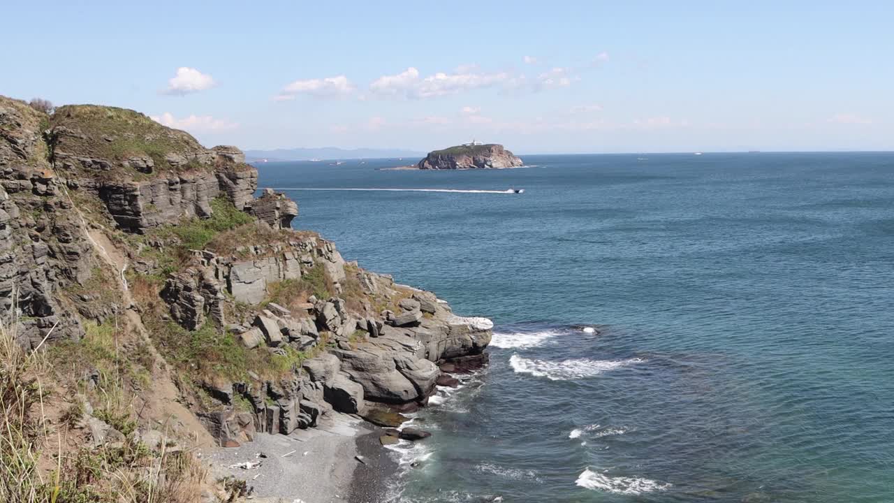 罗斯基岛的风景。俄罗斯符拉迪沃斯托克。视频素材