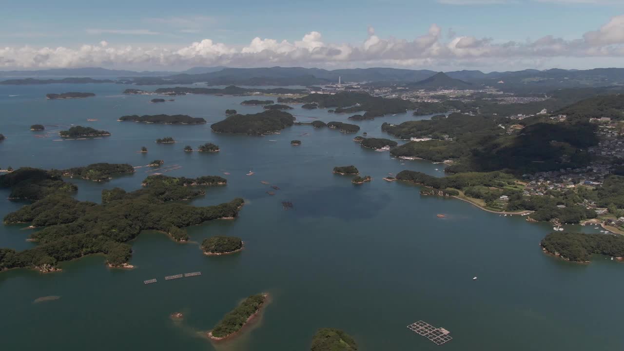 Kujuku群岛的夏日鸟瞰图视频素材