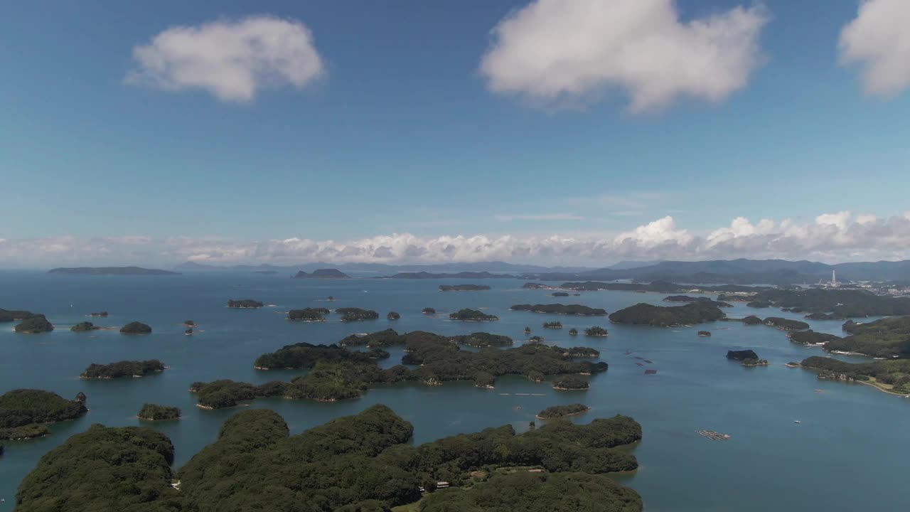 Kujuku群岛的夏日鸟瞰图视频素材