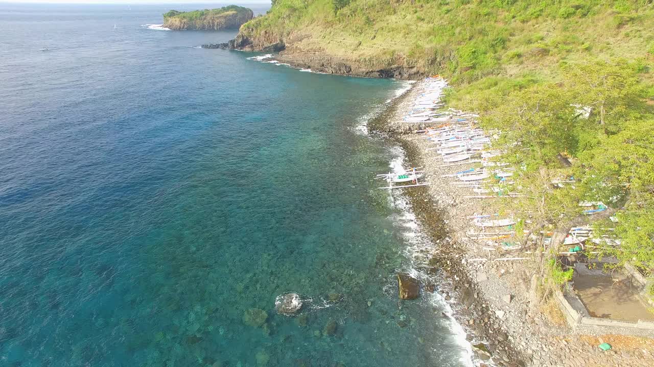 海滩风景/巴厘岛，印度尼西亚视频素材