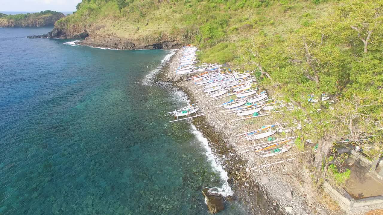 海滩风景/巴厘岛，印度尼西亚视频素材