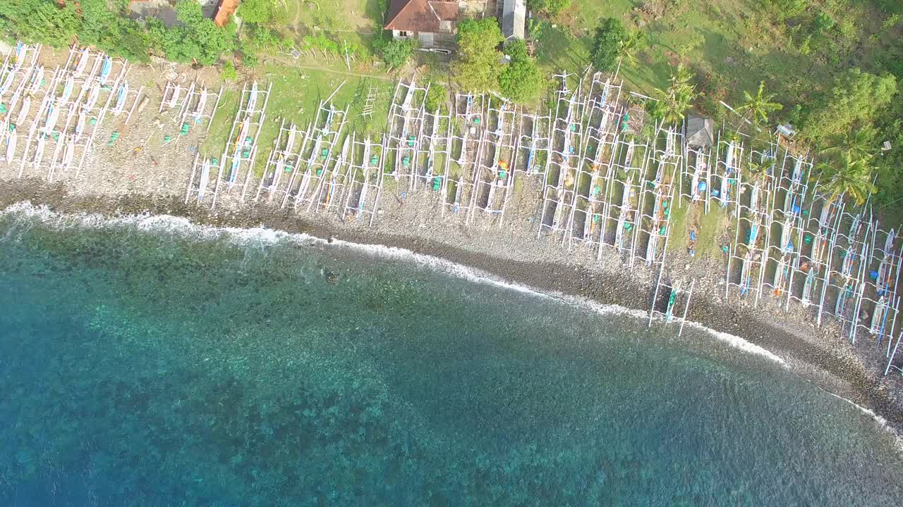 海滩风景/巴厘岛，印度尼西亚视频素材