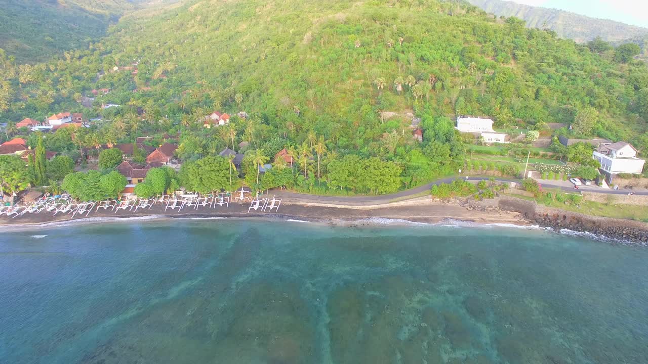 海滩风景/巴厘岛，印度尼西亚视频素材