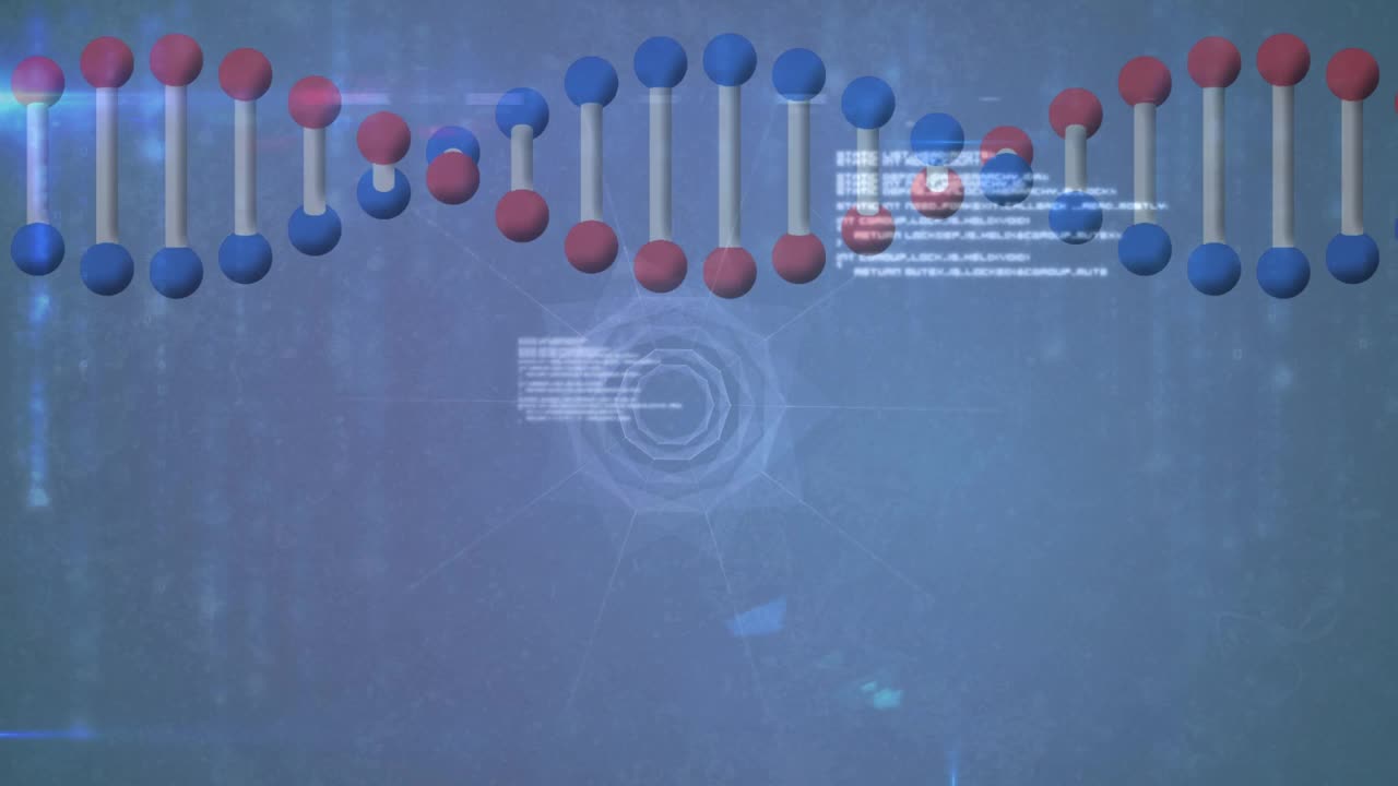 dna链上连接网络的动画视频素材