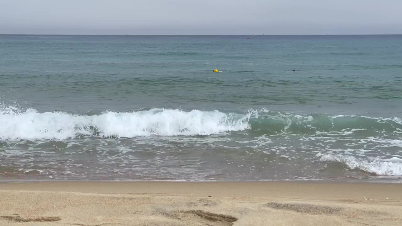 海滩上的海浪特写视频素材