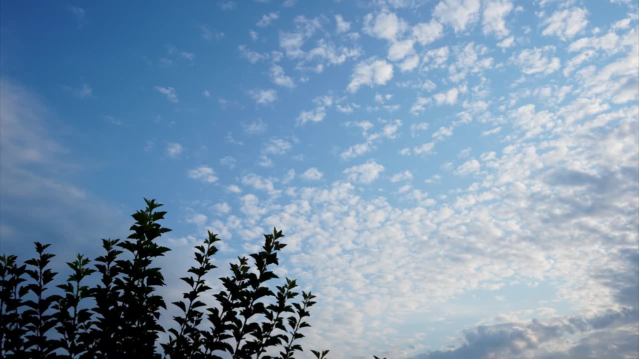 蓝蓝的天空飘着云团云。时间流逝。视频素材