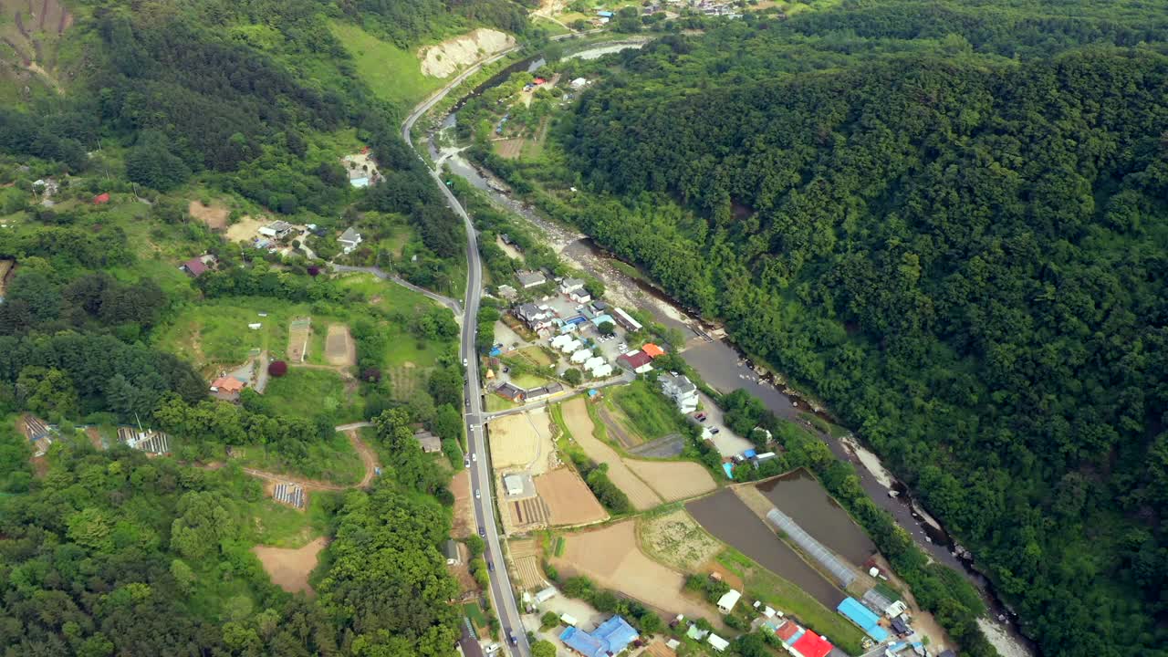 村庄/加平郡，韩国京畿道视频素材