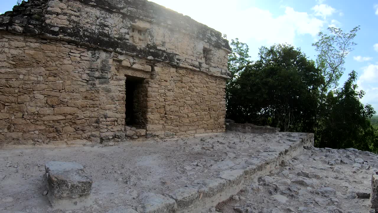 Mayan Temple尝试尤卡坦半岛金塔纳罗奥墨西哥视频素材