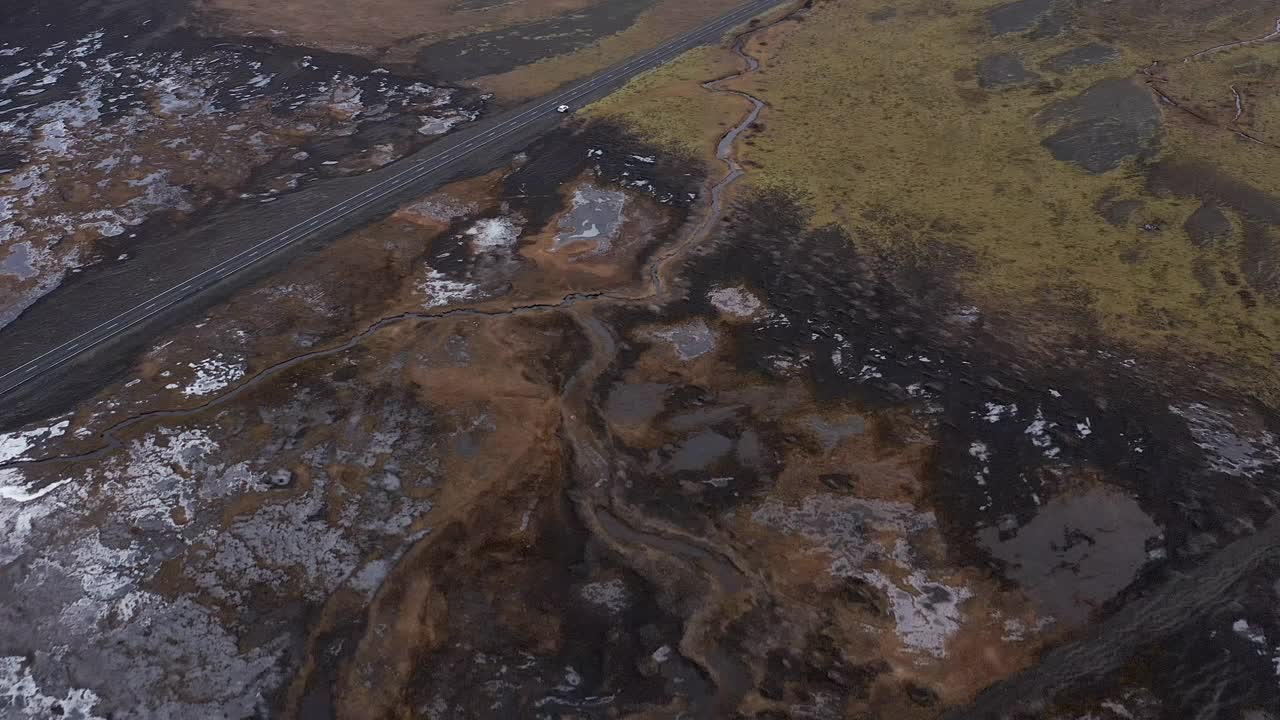 冰岛的无人机风景视频素材