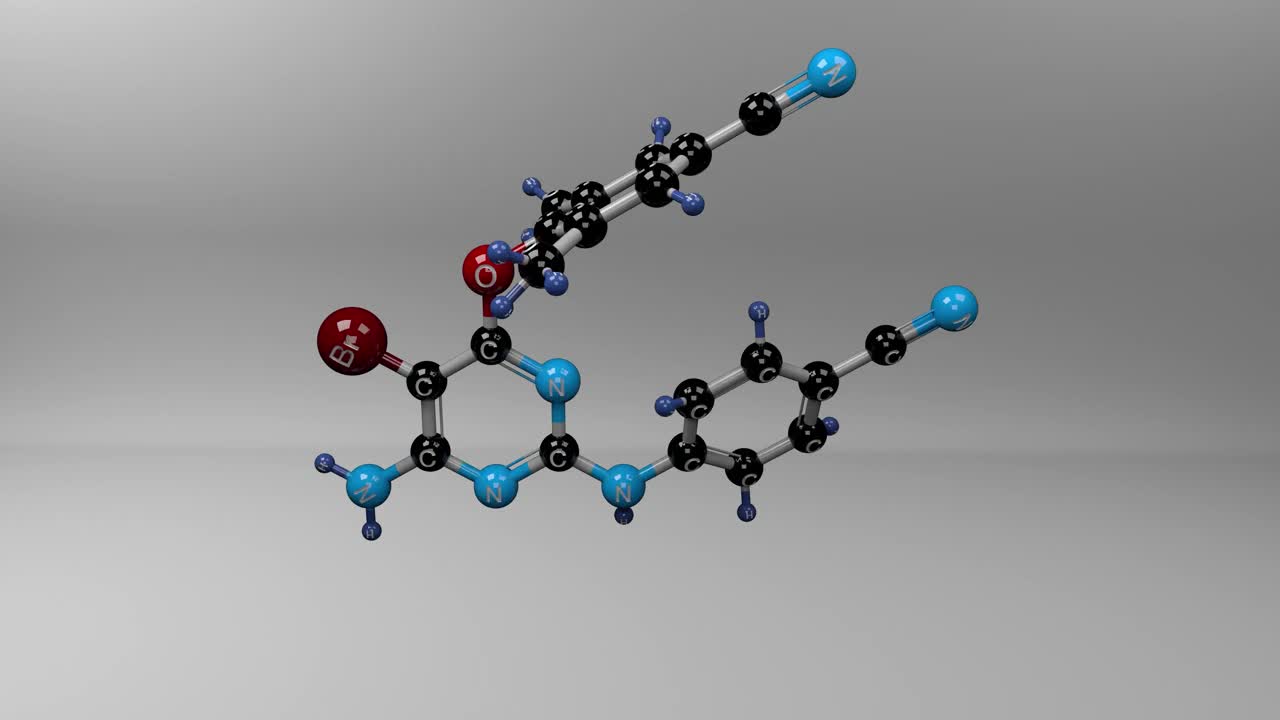 Etravirine分子)。视频素材