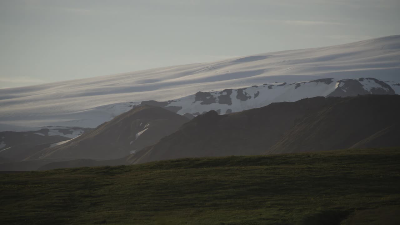 火山上的雪/冰岛视频素材